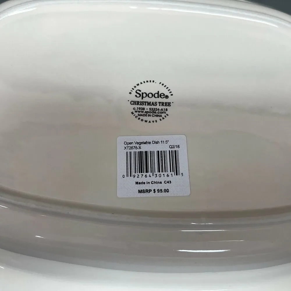 Spode‎ Christmas Tree Open Vegetable Dish 11.5